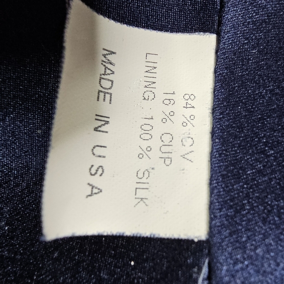 Velasco Andersson Deep Navy Blue Velvet Dress Square Neck Size 8 - Picture 12 of 12